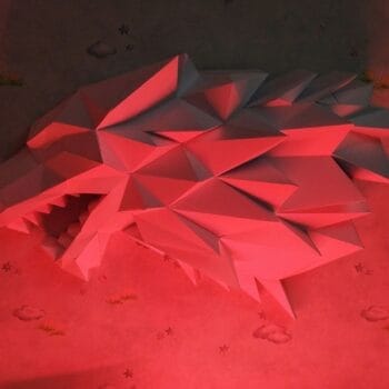 Паперкрафт трофей голови вовка