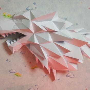 Паперкрафт трофей голови вовка