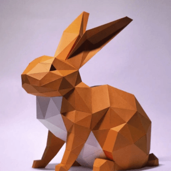 Кролик сидячий паперкрафт 3Д