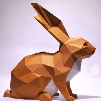 Кролик сидячий паперкрафт 3Д