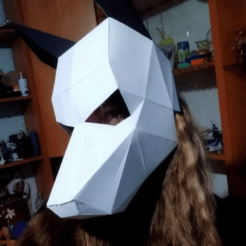 Паперкрафт маска собаки