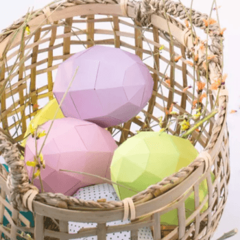 Кошик з крашанками паперкрафт