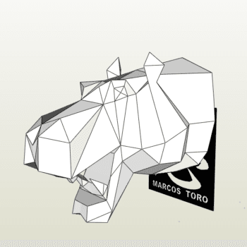 Паперкрафт трофей бегемота