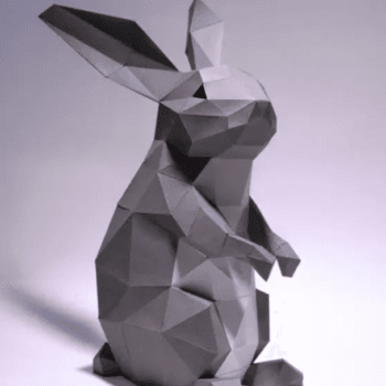 Кролик стоячий паперкрафт