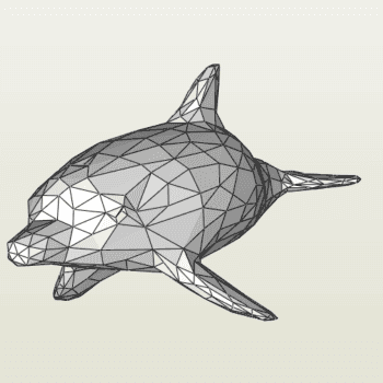 Паперкрафт фігура дельфіна