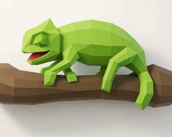 Фігура Хамелеон 3D Паперкрафт