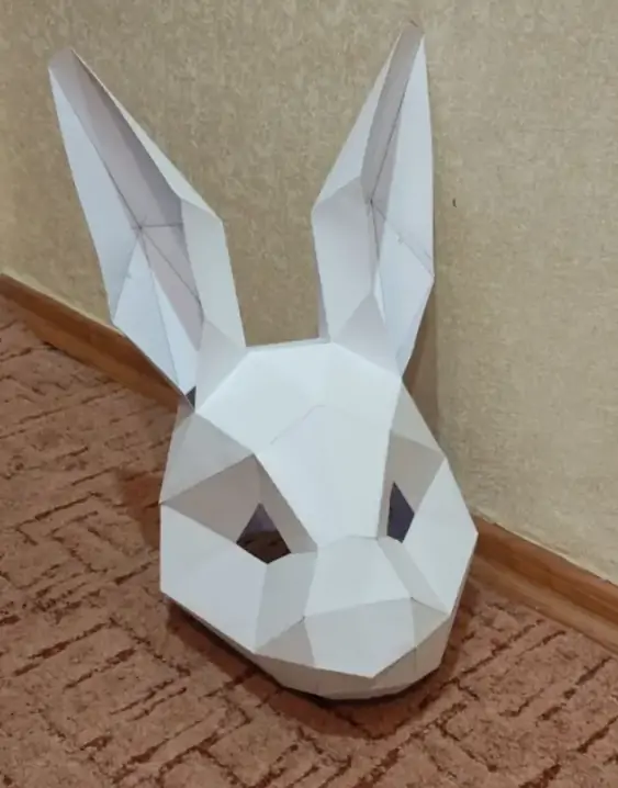 Паперкрафт маска Зайця 3Д