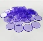 Фішки круглі фіолетові прозорі 19 мм для настільних ігор