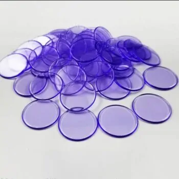 Фішки круглі фіолетові прозорі 19 мм для настільних ігор
